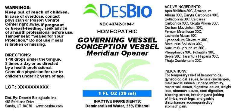 Governing Vessel Conception Vessel Meridian Opener